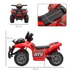 Elektrisk Fyrhjuling för Barn, Tuff ATV med LED-Ljus och Stora Hjul, Rolig Leksaksbil för Utomhuslek, Rosa, 70 x 42 x 45 cm, 18-36 månader