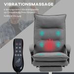 Kontorsstol Skrivbordsstol Mörkgrå av Tyg och Metall för Kontoret Ergonomisk med Massagefunktion Höj och Sänkbar Bekväm