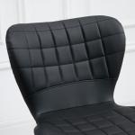 Barstolar i Retro-Design 2-Pack, Snurrbara Köksstolar i Konstläder, Justerbar Höjd för Bar och Kök, Svart, 47 x 51,5 x 89-109 cm