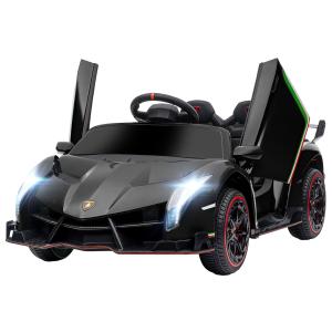 Elbil Barnbil Lamborghini Svart av Plast och Metall för Barn 3-6 År med Fjärrkontroll och Bluetooth Musikfunktion max 30 kg