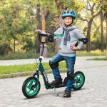 Sparkcykel för Barn med Justerbart Styre och Broms för Lek och Motion Stabil och Lättmonterad Grön Stål 2 Hjul