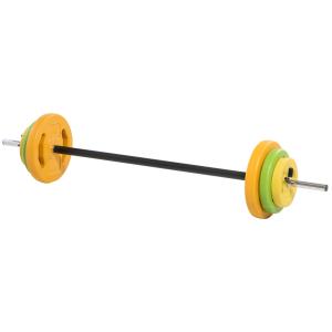 Hantelset 20 kg i Gjutjärn, med Anslutningsrör, Halkfritt Handtag, Flerfärgad