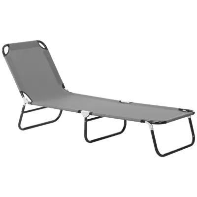 Solsäng med 5 Lägen Snabbtorkande 188 X 56 cm, Grå