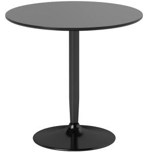 Matbord Runt Svart MDF och Stål för Kök och Vardagsrum Litet Köksbord för 2 Personer med Halkskydd Modern Design och Stabil Bas 80 cm