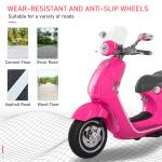 Elmotorcykel för Barn med MP3-musik och Strålkastare, 3–6 År, Konstläder och Metall, Rosa, 108 x 49 x 75 cm