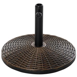 Tung Parasollfot Korgdesign Rund Paraplyhållare Cement och Harts Väderbeständig Antik Bronsfinish Brons 53 X 40 Cm 25 Kg