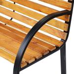 Parkbänk Stål och Furuträ 2 Personer Klassisk Robust Konstruktion för Utomhusbruk Natur 122 X 60 X 83 Cm