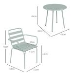 3-delat Bistroset, Hopfällbart, Modern Design, Grön, 51 x 58 x 78 cm
