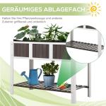 Planteringsbord i Granträ med Hylla, Praktiskt Trädgårdsbord för Balkong och Terrass, Arbetsbänk för Odling och Växtvård, Natur, 119 x 57 x 89 cm