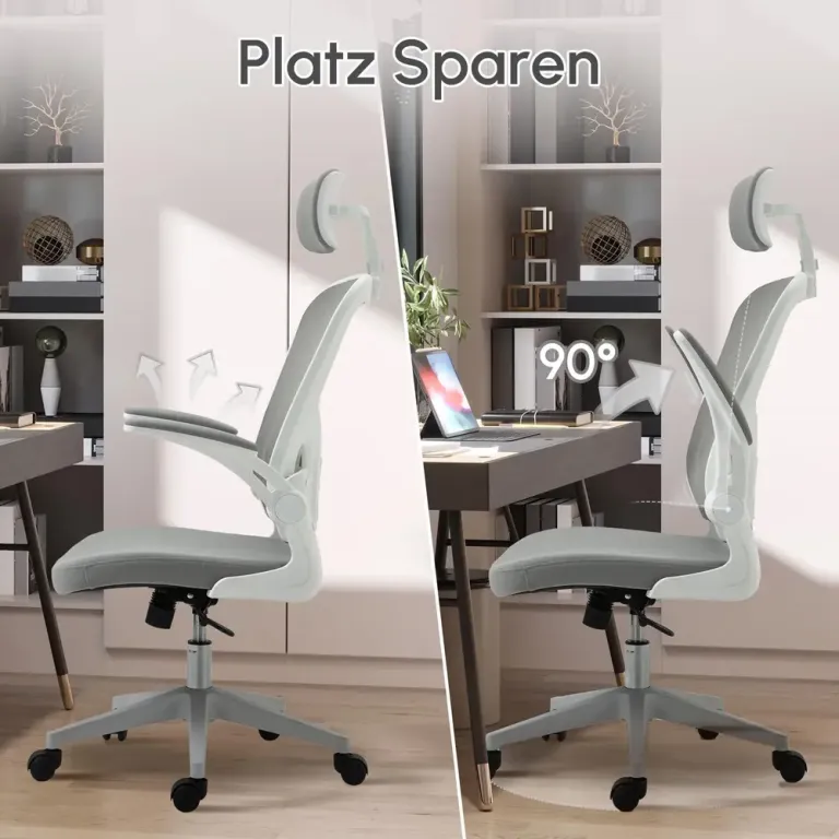Ergonomisk Kontorsstol med Nackstöd 65 x 64 x 114-122 cm