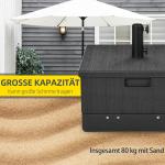 Parasollställ Sidobord 3-i-1 av HDPE för Parasoll och Trädgård Fyllbar Bas med Handtag och Hjul Stabil Konstruktion upp till 80 kg