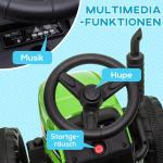 Eltraktor Barnelbil Flerfärgad av Plast för Barn med Släp och Fjärrkontroll Åktraktor med MP3 Funktion Strålkastare Rolig Lek