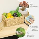 Förvaringskorgar Hyllkorgar Set om 3 Vävda Korgar Natur av Vattenhyacint för Vardagsrum och Kök Organisering av Hemmet 40 x 30 x 18 cm