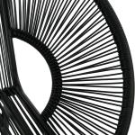 Trädgårdsbänk Parkbänk Svart av Polyrattan och Stål för Terrasser och Balkonger 2-Sits Bänk Robust Stålkonstruktion Lastkapacitet upp till 260 kg