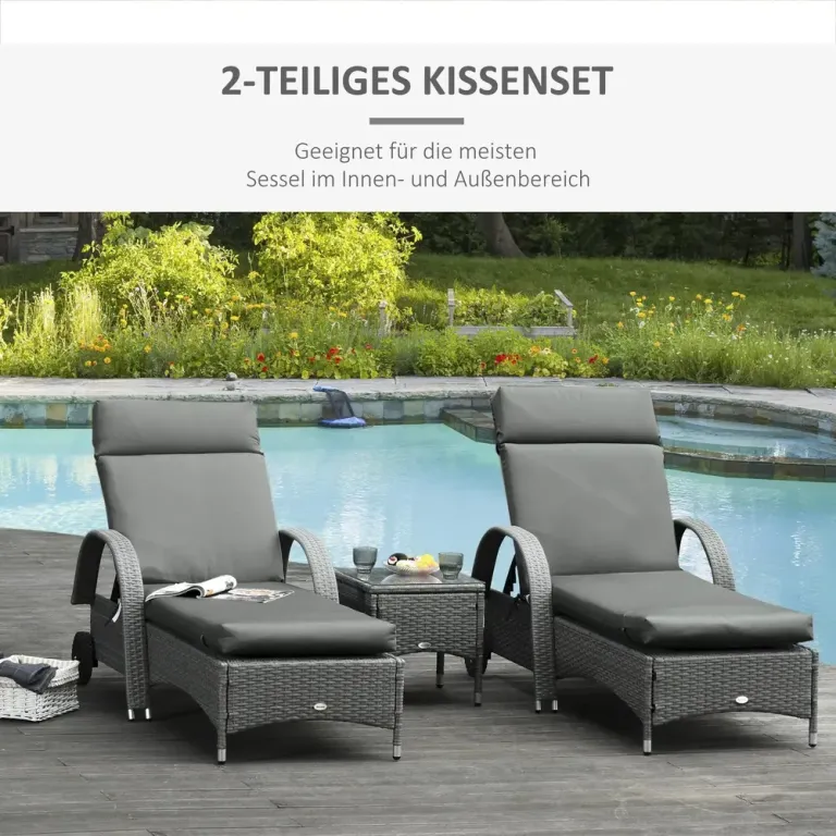 Solstolsdynor Dynor till Solsäng Set 2 196 x 55 x 8 cm