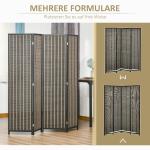 Rumsavdelare Skärmvägg 4-Delad Insynsskydd Brun av Bambu för Vardagsrum och Sovrum Vikbar Skärm 180 x 180 cm