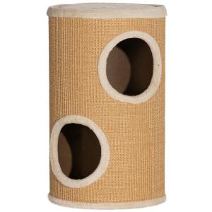 Klösträd Takhög Vit av Sisal och Plysch för Katter Skrapstolpe med Hängmattor och Korg 225-255 cm