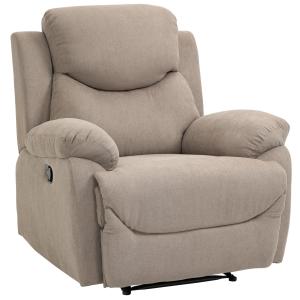 Relaxstol Enkel Soffa Solstol med 150° Lutning TV-Stol Linnelook Beige 97 X 96 X 105,5 Cm