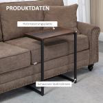 Häckbord, Sidobord, Set om 3, Industriell Design, Stålstomme, Brun + Svart, 45 x 30 x 60 cm