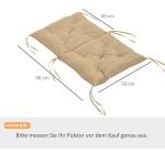 Sittdynor 2-pack med Bindband och Tjock Vaddering för Trädgårdsstolar Hållbar och Bekväm Khaki Tyg för Altan och Uteplats 98 x 50 cm
