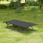 Tältsäng Campingsäng Hopfällbar Säng Svart av Oxford ve Metall för Camping ve Resor Extra Bred Gästsäng 200 x 100 x 36 cm
