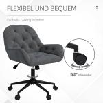 Snurrstol Vardagsrumsstol Mörkgrå av Sammet och Metall för Vardagsrum Ergonomisk Skrivbordsstol med Bekväm Stoppning