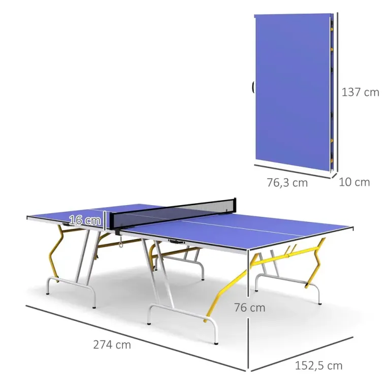 Bordtennisbord Pingisbord Blå av MDF och Metall för Fritid