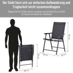 Campingstolar 2-Pack Hopfällbara Stolar med Armstöd Metall för Utomhus och Fritid Svart 58 X 64 X 94 Cm