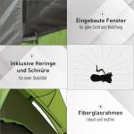 Campingtält Biltält 4-5 Personer 300 X 300 X 230 Cm Glasfiber och Polyester för Utomhusäventyr Grön
