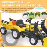 Barnhjullastare, Kontrollerbar Frontlastare, Pedaldriven, Gul/Svart, 3+