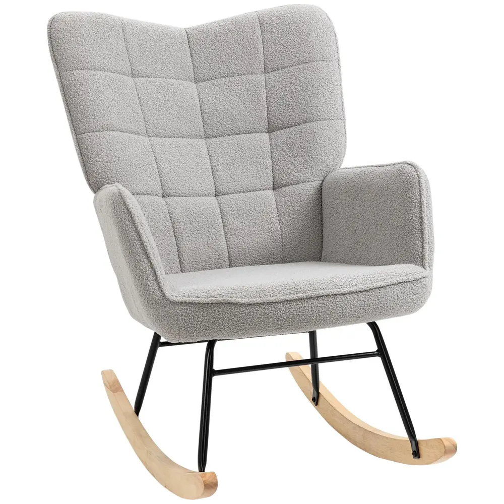 Gungstol Relaxstol Accentstol Ljusgrå 71 x 92 x 101 Cm
