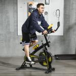 Tyst Motionscykel med Justerbart Motstånd, Pulssensor och Monitor, Gul