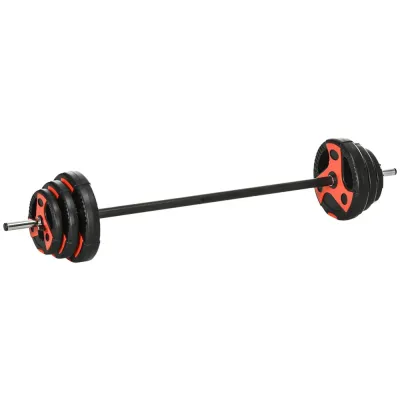Hantelset 20 kg 2-i-1 Vikter med Skivstång Halkfritt
