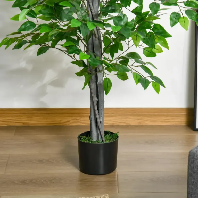 Konstgjord Växt Ficus Konstträd i Kruka Grön 135 cm