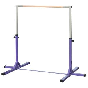 Gymnastikstång Räcke Justerbar i 13 Nivåer Lila av Trä och Stål för Barn och Inomhus Robust Sportutrustning 75 kg