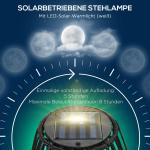 Solcellslampa i Trumma-Design, Dekorativ Trädgårdslampa med LED, Vattentät Utomhusbelysning för Balkong, Svart