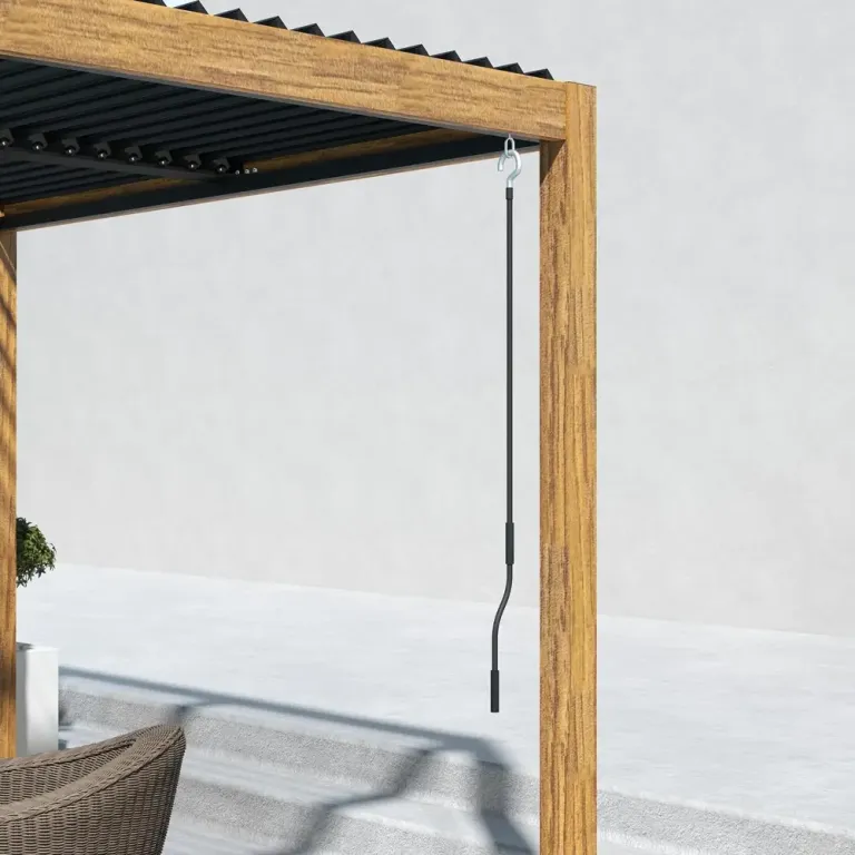 Pergola Trädgårdspaviljong Natur av Aluminium 3 x 3 m