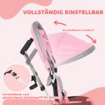 6-i-1 Trehjuling för Barn med Tryckstång, Kapell, Sele och Förvaringskorg, 1–5 År, Rosa