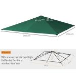Ersättningstak till Paviljong, Vattenavvisande Takduk i Polyester, Passar de flesta standardramar, Grön, 2,98 x 2,95 m