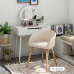 Matsalsstolar 2-pack Prisvärd Beige Tyg för Kök och Matsal i Skandinavisk Design med Ben i Trä Hållbar Modell Upp till 150 kg