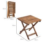 Trädgårdsbord 2-pack Hopfällbara Bord i Akaciaträ för Balkong Hållbar och Stabil Teakträ 45 x 45 x 45 cm