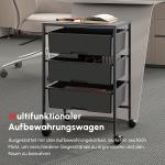 Rullvagn med 3 Korgar för Förvaring och Transport i Kök och Badrum Ergonomisk och Stabil Svart Stål 40,8 x 33,5 x 60,5 cm