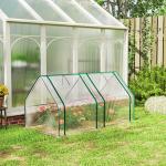Drivhus Foliehus Väderbeständig Transparent Stål och PVC för Trädgård Vinterhärdig med Dörr Robust 180x90x90 cm
