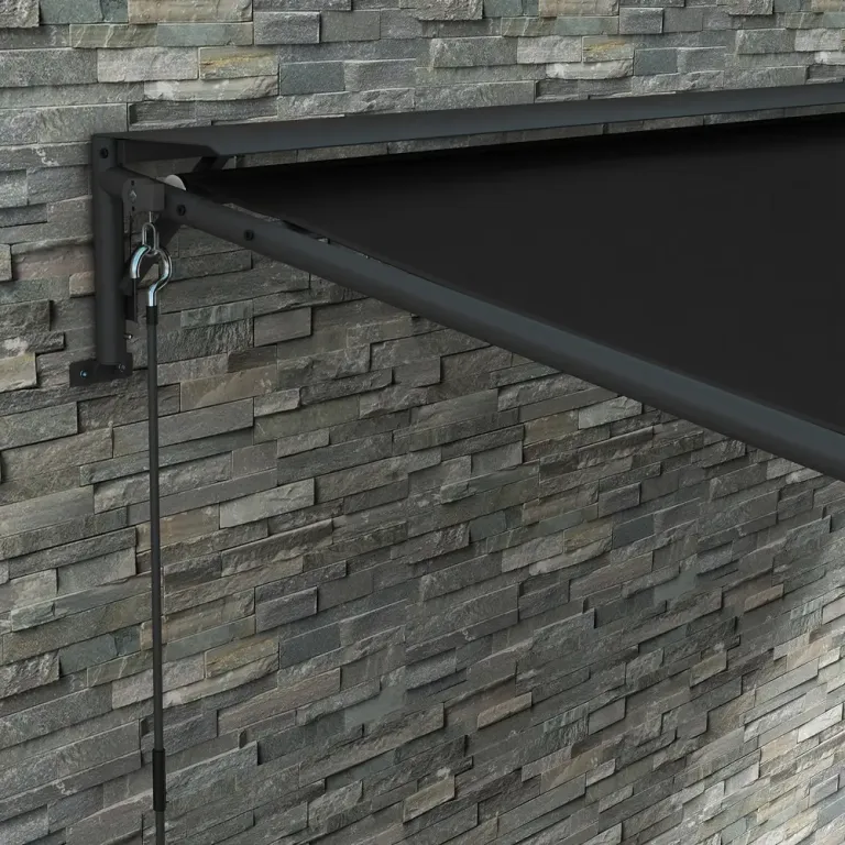 Pergola Paviljong Mörkgrå av Stål och Polyester 4 x 3 m
