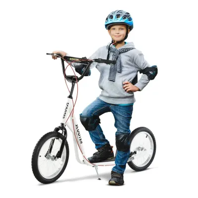 Sparkcykel för Barn med Handbroms, Vit