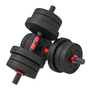 Hantelset 2 i 1 med Justerbara Vikter för Professionell Styrketräning Ergonomisk och Hållbar Svart Stål och Plast 20 kg