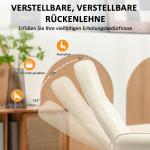 Massagestol med Fotpall, 10 Vibrationspunkter, Konstläder, Krämvit, 76 x 81 x 105 cm