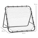 Fotbollsrebounder för Träning, Justerbar Rebound-Vägg i Metall, Perfekt för Bollteknik och Passningar, Svart, 96 x 80 x 96 cm