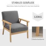 Öronlappsfåtölj i Linnetyg, Bekväm Matstol med Armstöd, Elegant Relaxstol för Vardagsrum, Grå, 64 x 70 x 72 cm