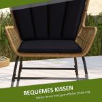 Balkongbistroset i Boho-stil, Väderbeständig, Svart, 76 x 66 x 96 cm